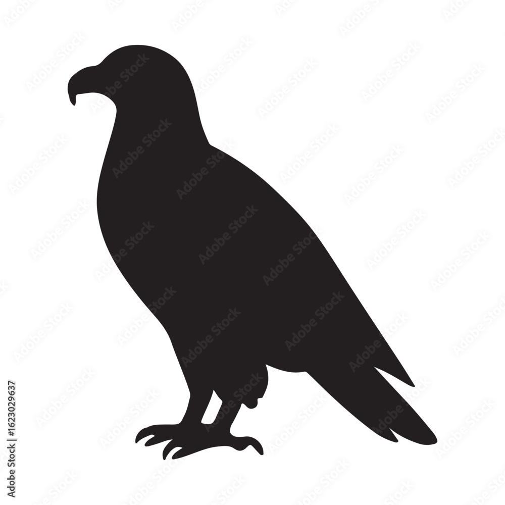 Fototapeta premium Majestic Eagle Silhouette: Bold, Black, Vector Graphic for Design Projects