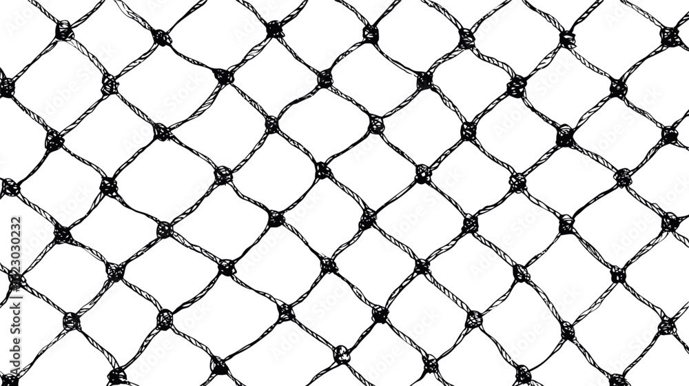 Naklejka premium Close-up of black net pattern, . Vector illustration