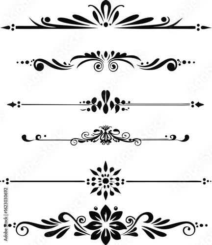 A collection of decorative design elements, including patterns, shapes, and textures for creative projects