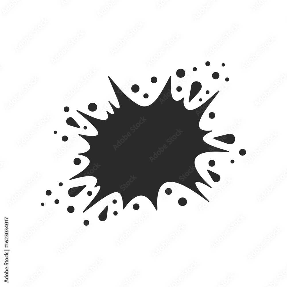Fototapeta premium Black ink splatter on white background