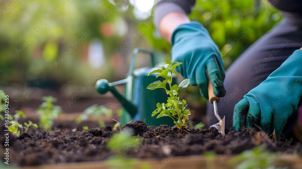 Fototapeta premium Eco Gardening Scene with Tools