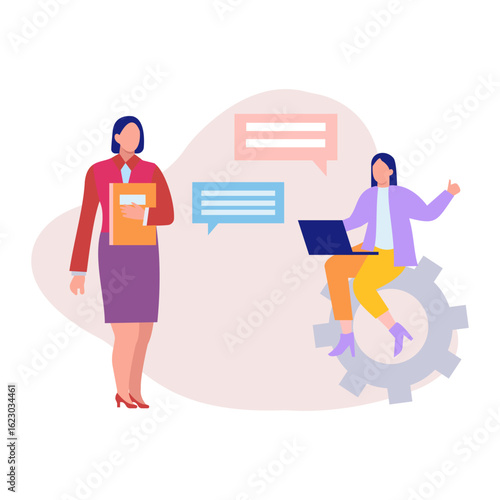 Girl answering questions in interview