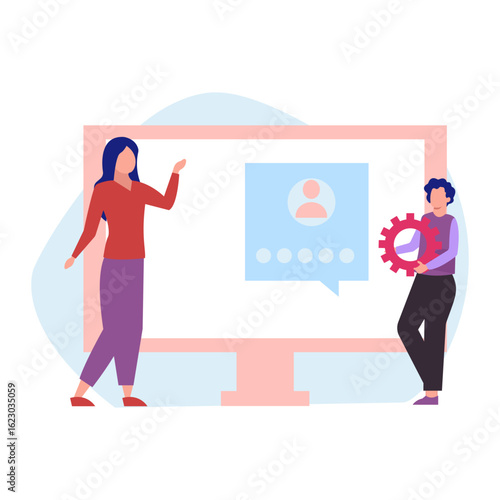 Girl setting employee profile