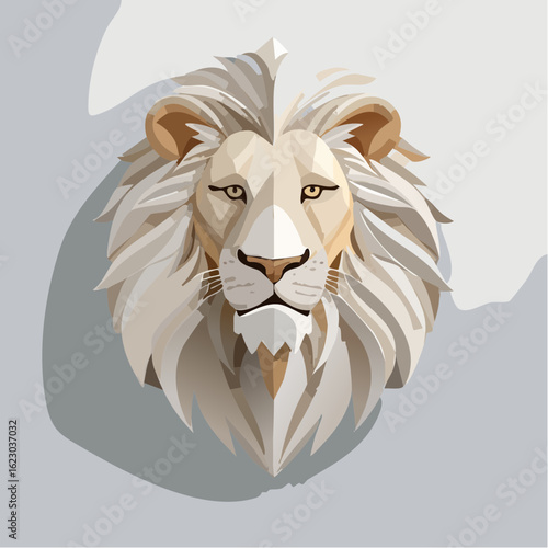 Geometric Lion: A modern and artistic portrayal of the king of the jungle in polygon form