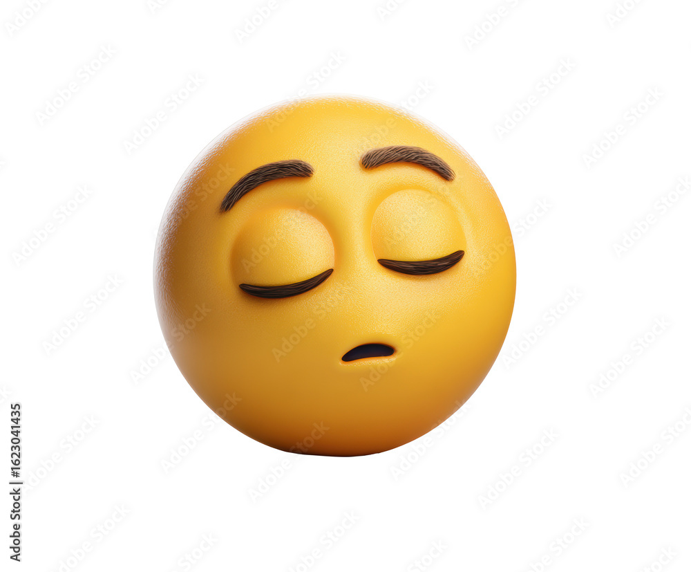 Fototapeta premium Boredom shown with a sleepy yellow emoji face