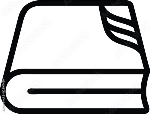 Literary Classic Icon: A symbolic representation of a book, featuring a sleek, minimalist design, conveying the essence of knowledge, literature, and education.
