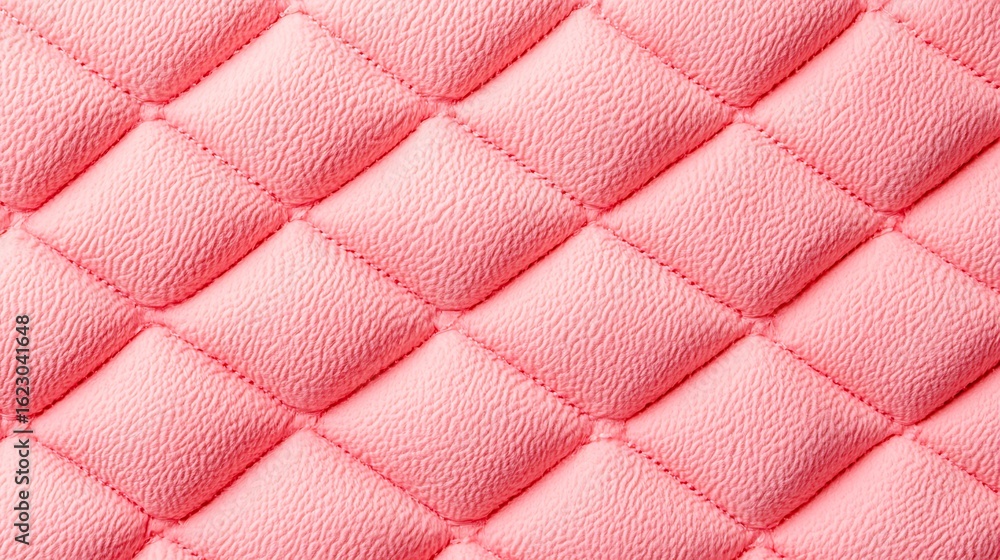 Fototapeta premium A textured fabric in soft pink tones, featuring a quilted pattern that creates a visually appealing and tactile surface.