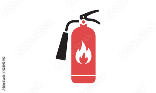 Fire Extinguisher Vector Illustration Featuring Firefighter’s Tool for Flame Fighting, Attention-Grabbing Symbol Perfect for Fire Station Signs, Safety Posters, and Emergency Equipment Graphics