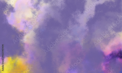 Retro purple sky pattern. Abstract halftone grunge texture background image. Halftone vintage vector background. Blue sky in engraving style.