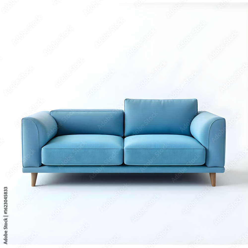 Fototapeta premium blue sofa couch modern isolated on white background