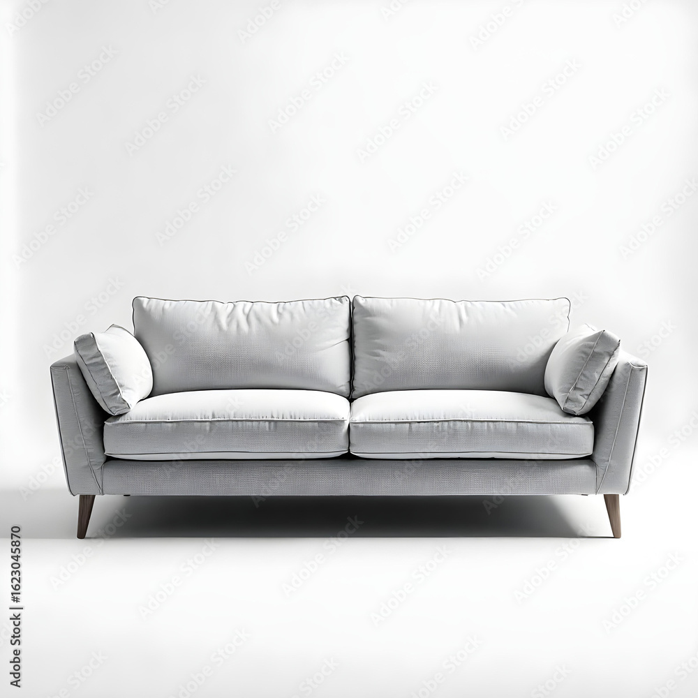 Fototapeta premium gray sofa couch modern isolated on white background