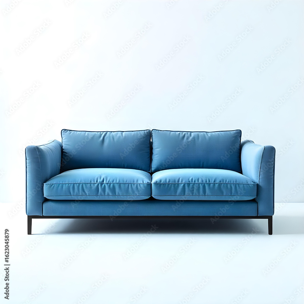 Fototapeta premium blue sofa couch modern isolated on white background