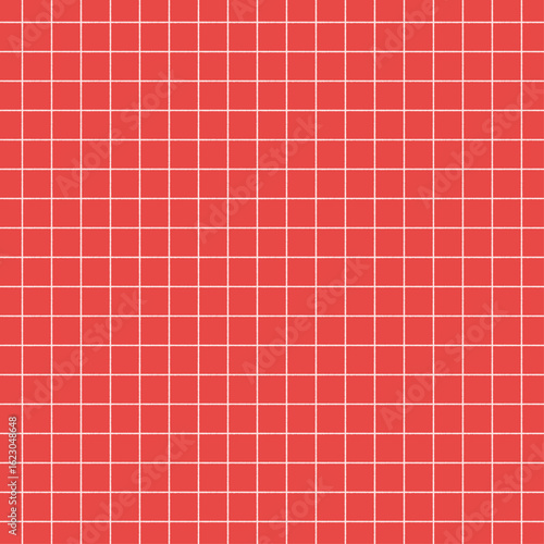 レトロポップでかわいい手書きのグリッドのパターン -赤い正方形の方眼テクスチャの背景やバナーの素材