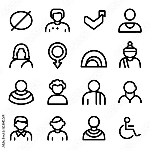 Business and Social Network People Icon Set