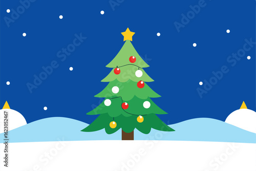christmas background  xmas tree with snow decorate (6).eps