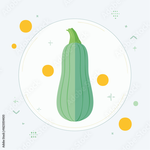 Illustration of a vibrant green zucchini squash, a healthy addition to any meal