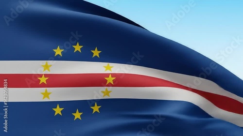 Wallpaper Mural Cape Verde flag waving proudly in the breeze, a vibrant symbol of national pride and independence Torontodigital.ca