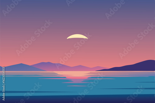 sunset over the sea