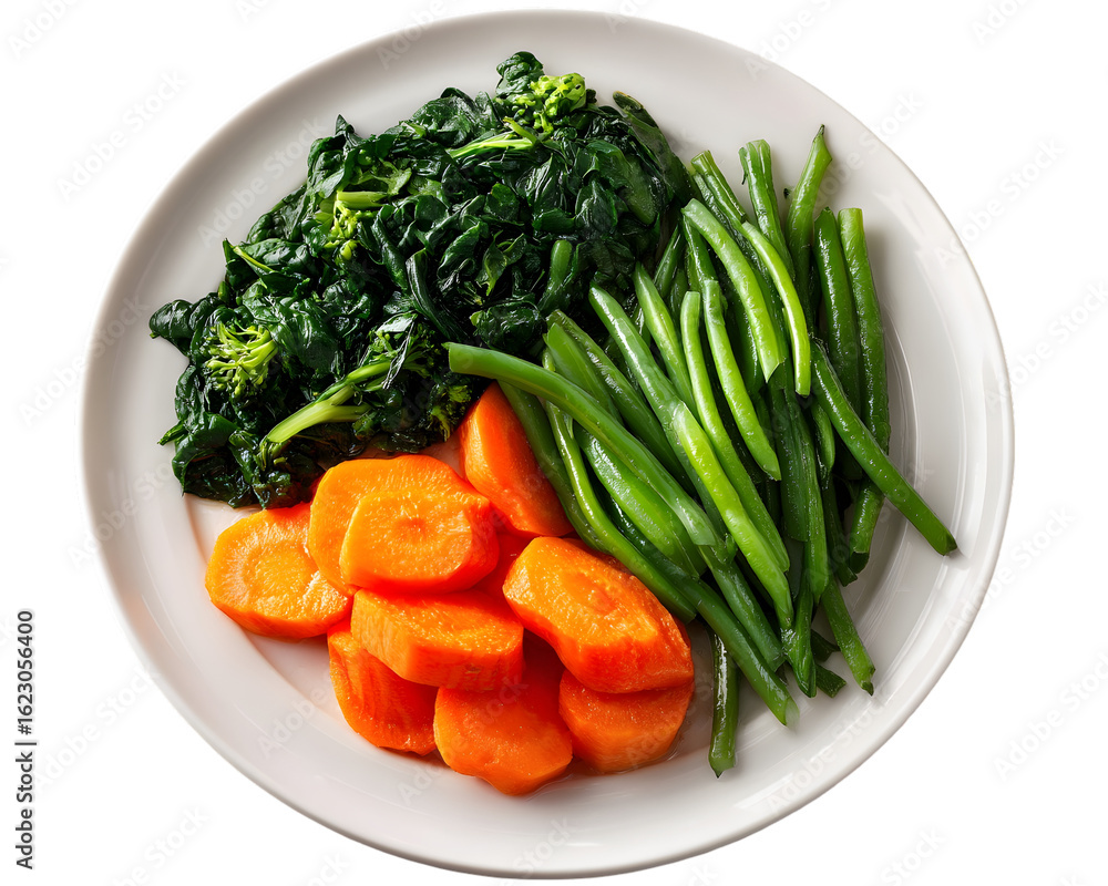 Top View of Healthy Steamed Vegetables Top View of Healthy Steamed Vegetables