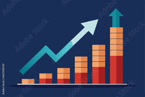 financial growth chart with upward arrows and sta (1).eps