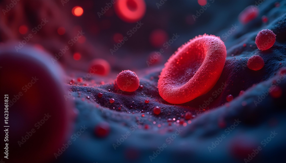 Fototapeta premium An abstract interpretation of red blood cells