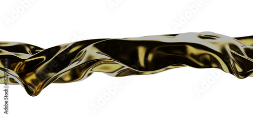 Luxurious Finesse: Abstract 3D Gold Cloth Illustration for Sophisticated Artistry