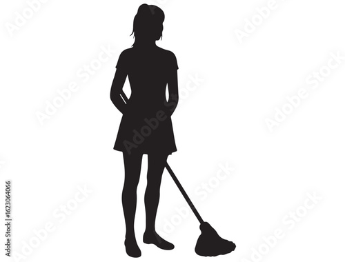 CLEANING WOMAN SILHOUETTE