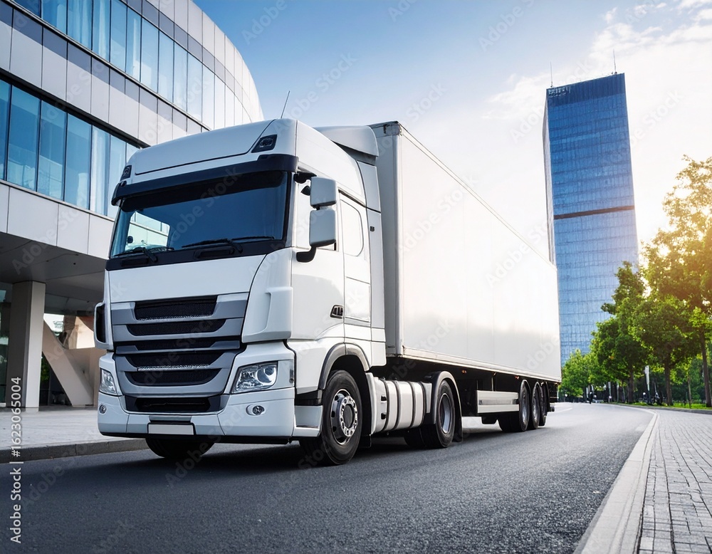 Fototapeta premium truck logistics mock up