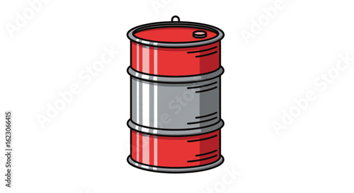 Industrial Oil Barrel Vector Illustration

