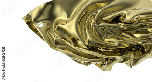 Shiny golden fabric drapes ...