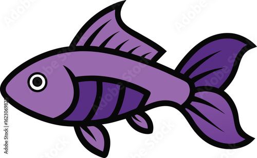 Angelfish fish purple icon vector