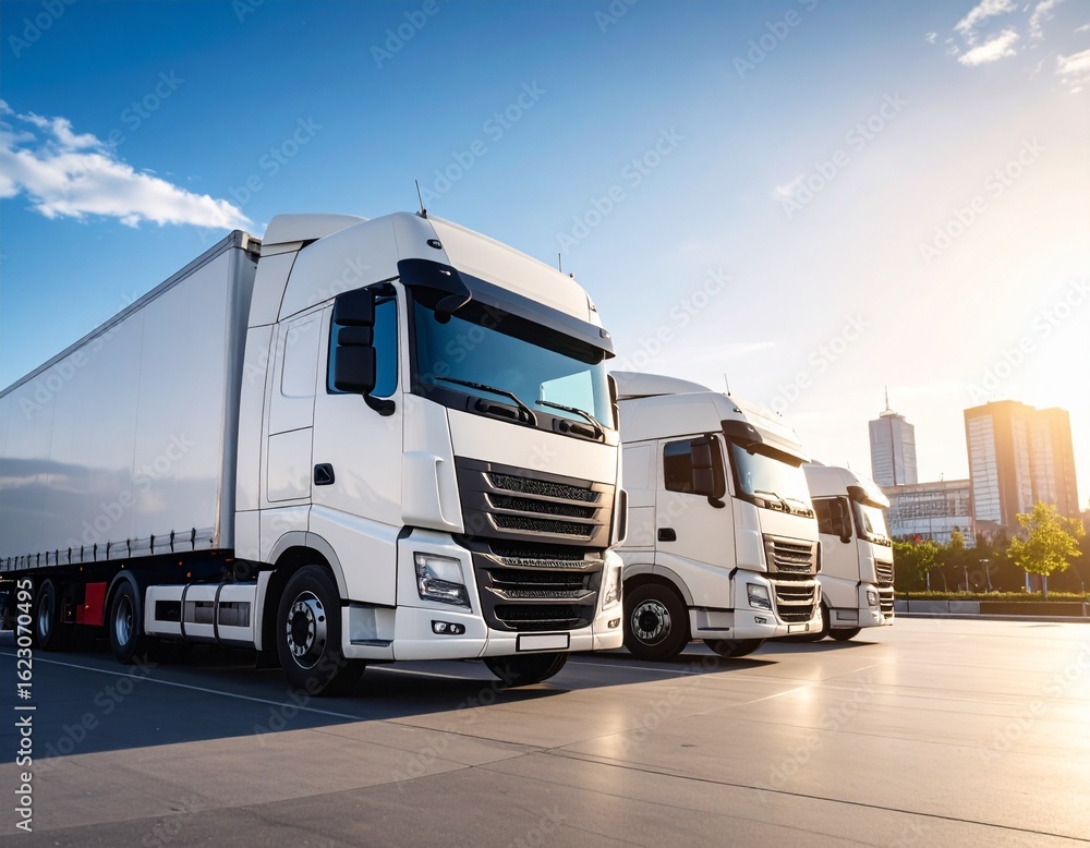 Naklejka premium truck logistics mock up