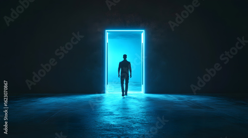 man standing in doorway