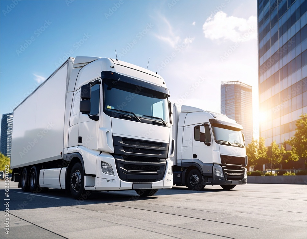 Fototapeta premium truck logistics mock up