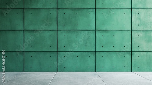 Teal Concrete Panel Wall Interior Design, Concrete Wall, Interior Design