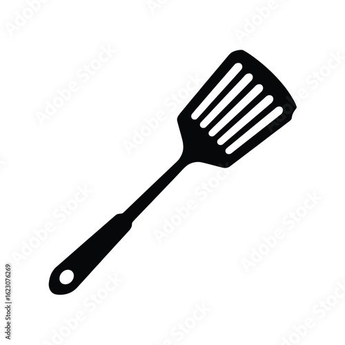 Black spatula silhouette for cooking and kitchen utensils illustration