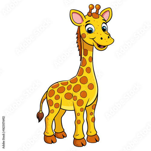 giraffe cartoon isolated on white