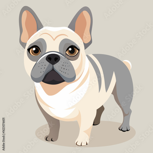 french bulldog dog vector art illustration
