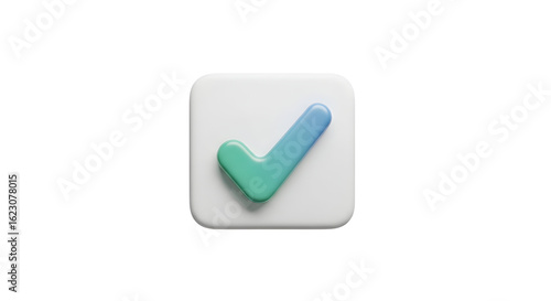 Check Mark Shiny Gradient Icon Checkmark Symbol Validation App Design UI UX Modern Graphic Confirmation Acceptance Success Verified Choice Option Vote Positive Sign