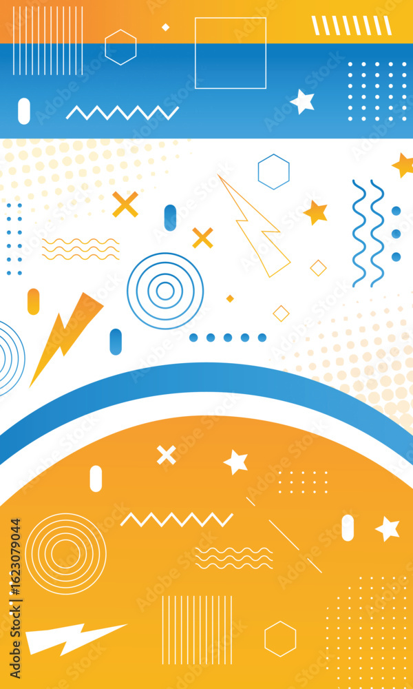 Fototapeta premium Colorful abstract geometric shapes pattern background