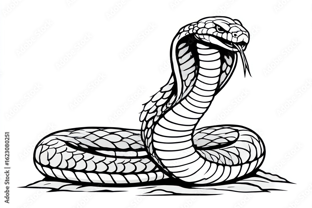 Fototapeta premium Graphic cobra illustration