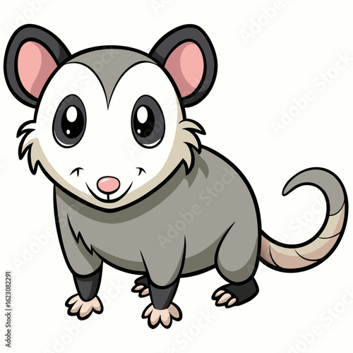 A cute cartoon illustration of a happy elephant, rhino, hippo, and other animals having fun together in the wild, isolated in a safari setting, with a baby mouse and rat joining the adventure