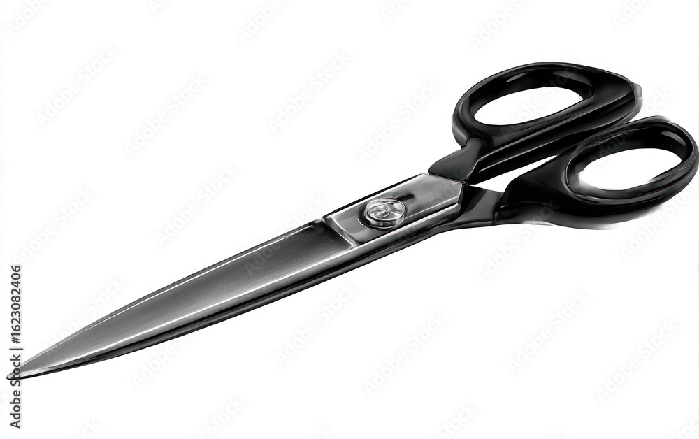 Obraz premium Black scissors on white background