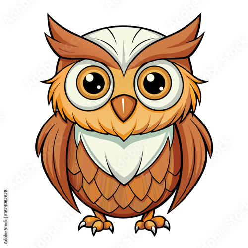 owl cartoon waving