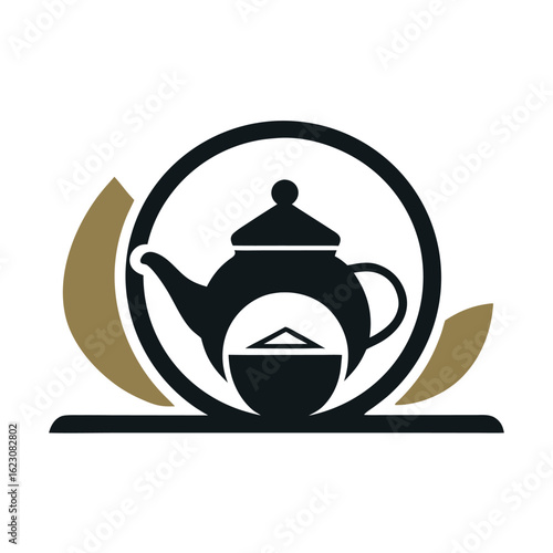      Tea house logo vector illustration.

