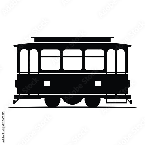 Vintage Trolley Silhouette