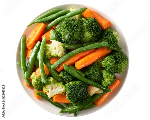 Bright Colorful Vegetable Arrangement on White Background