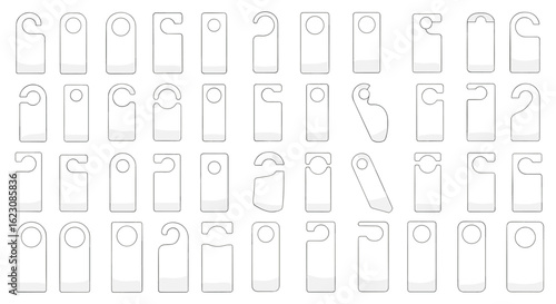 Abstract geometric shapes and patterns in a grid layout with subtle shading and depth effects