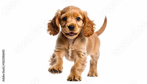 Cute puppy in motion