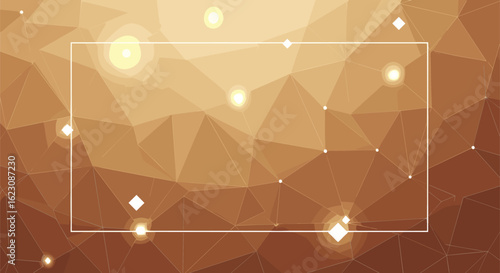 Geometric abstract background with golden highlights and sparkling lights creating an elegant and festive ambiance